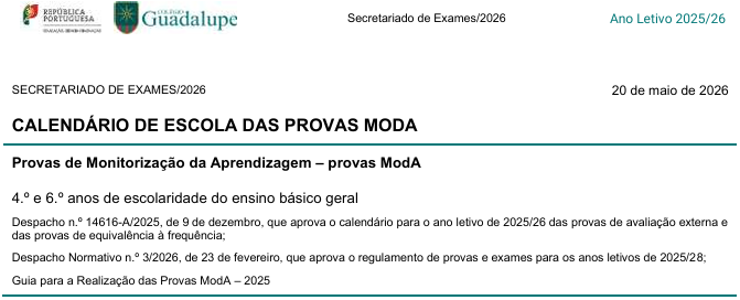Avaliação externa e provas de equivalência à frequência 102 Captura de ecra 2026 05 22 061108