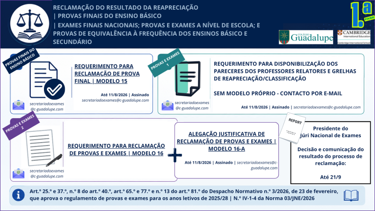 Informação essencial aos Alunos e Famílias 2026 54 INFOGR RECL PEXAMES REF